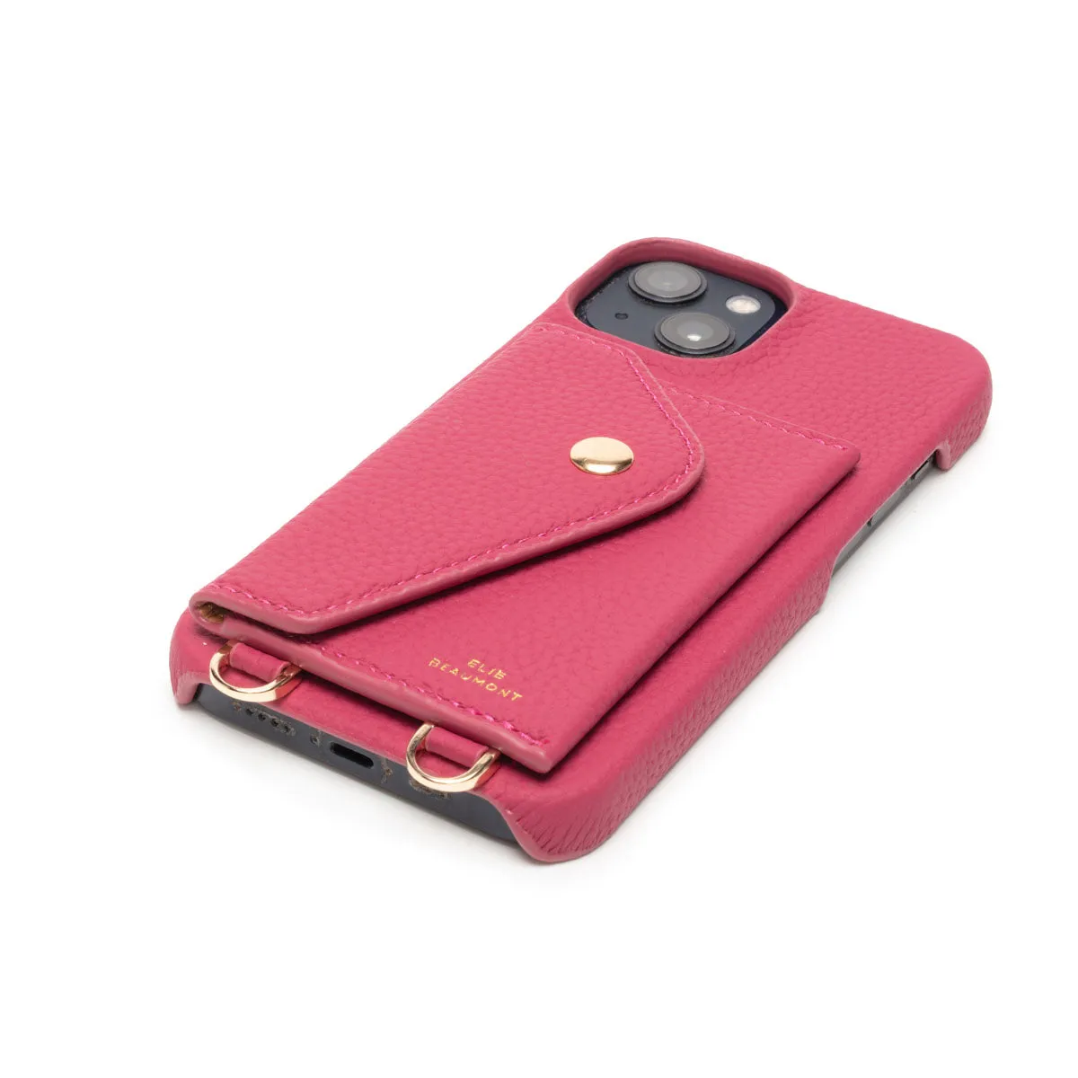 Genuine Leather iPhone Case - Azalea - Distressed Multi Lanyard