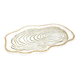 Glass Tray with Gold Grain