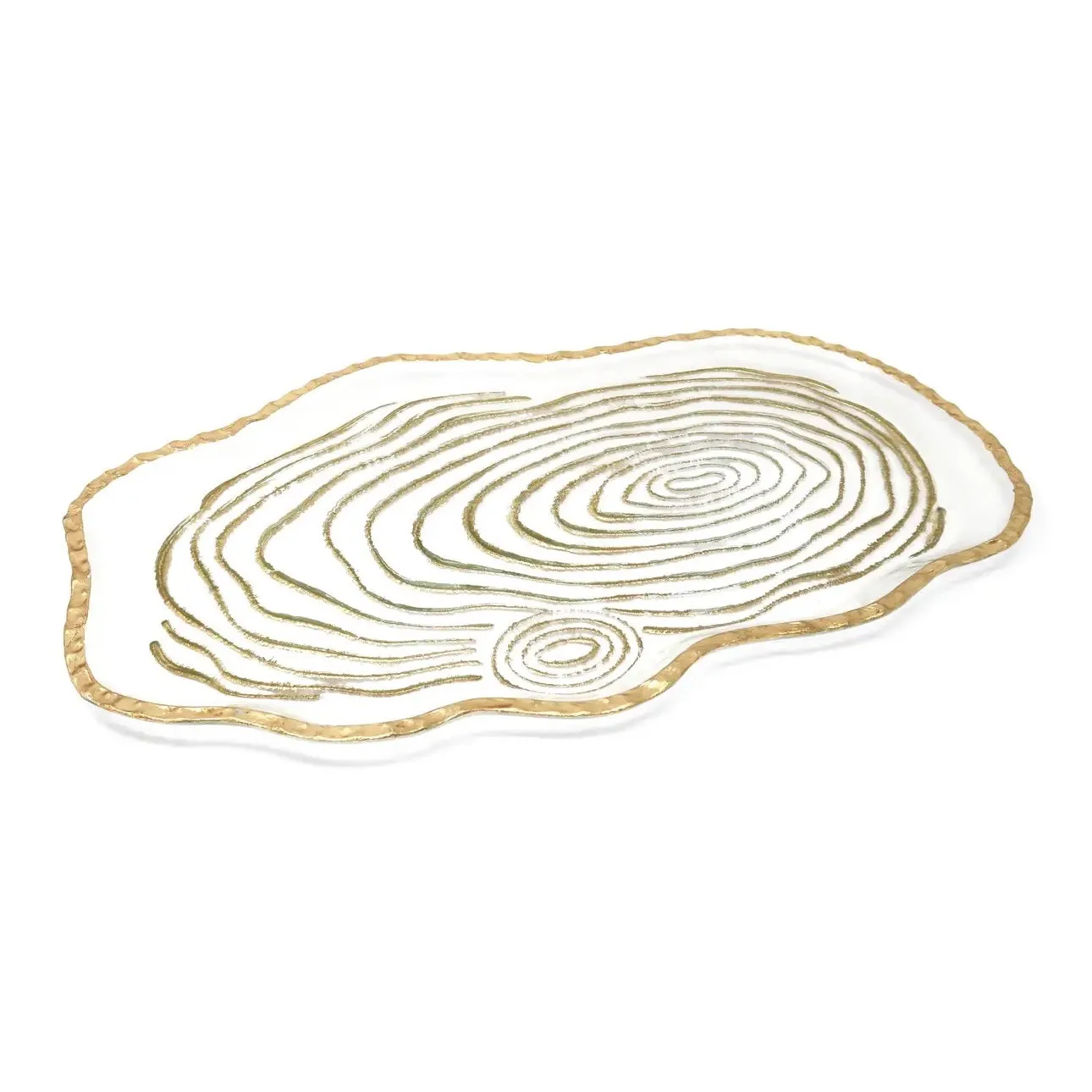 Glass Tray with Gold Grain