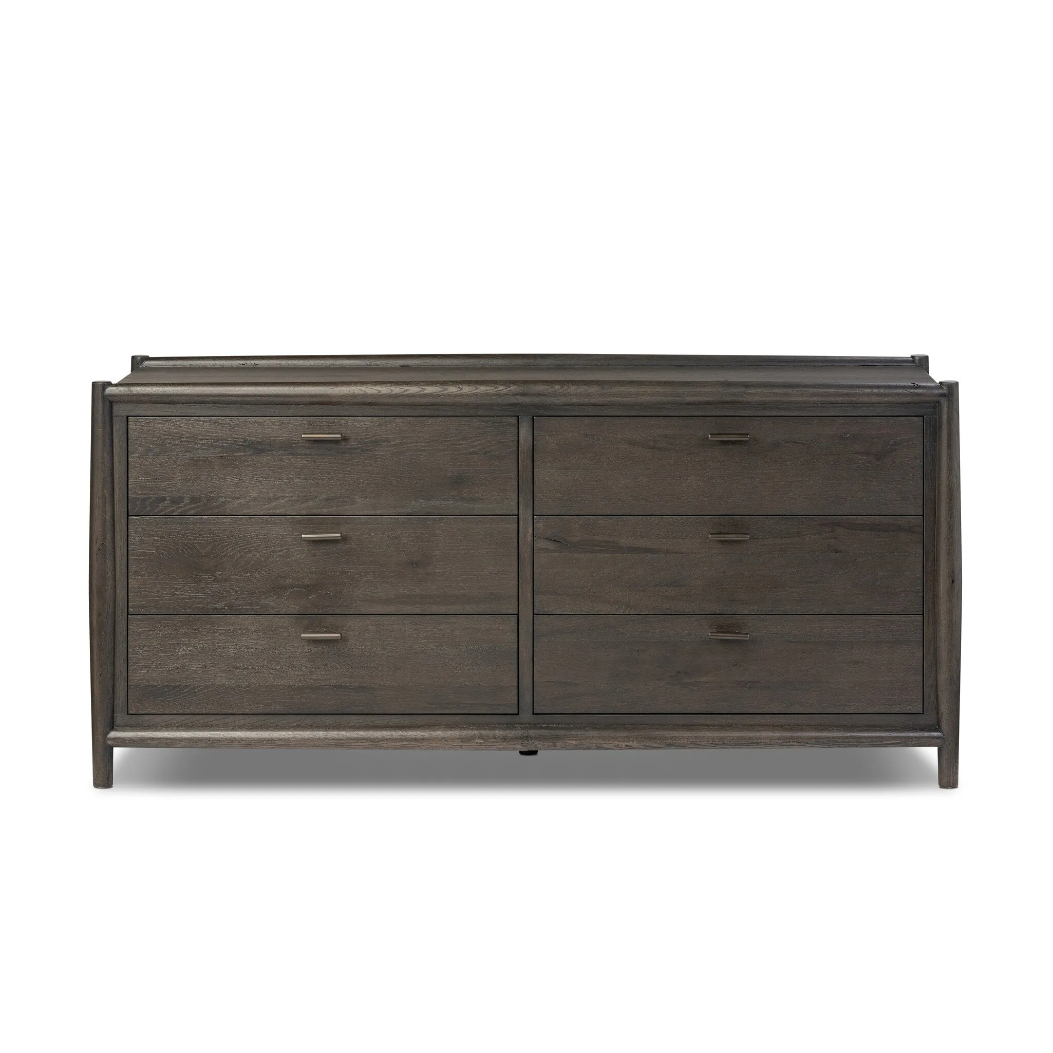 Glenview 6 Drawer Dresser - Cracked Smoked Black Veneer