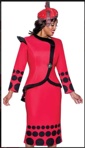 GMI 9222 2pc Scuba Knit Women Suit With Shoulder Flair