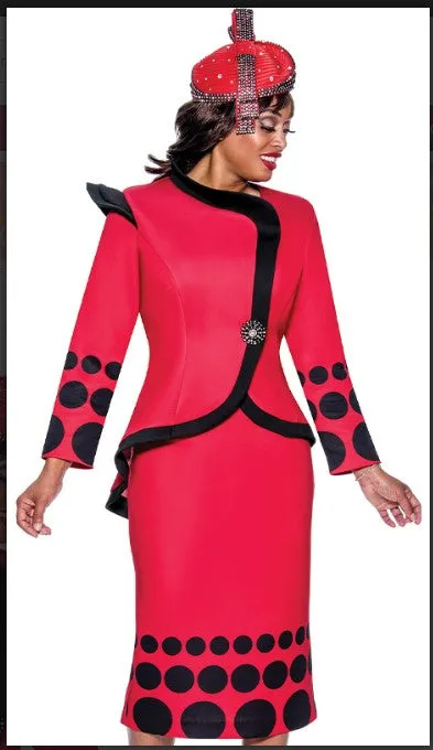 GMI 9222 2pc Scuba Knit Women Suit With Shoulder Flair