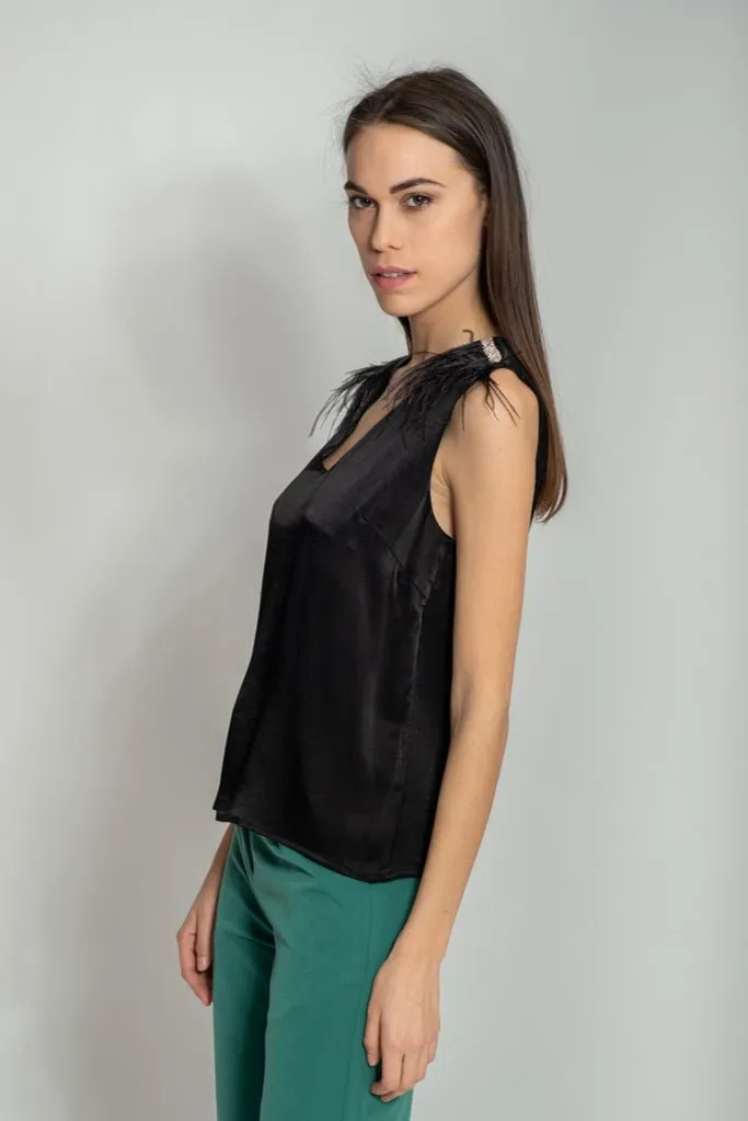 Goa Goa Feather Embellished Blouse