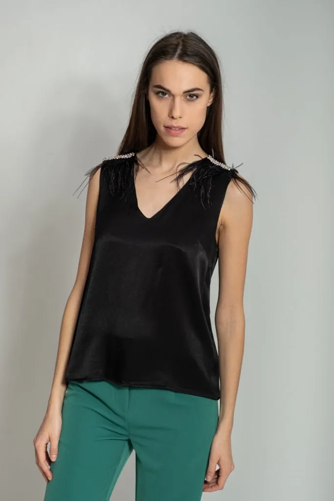 Goa Goa Feather Embellished Blouse