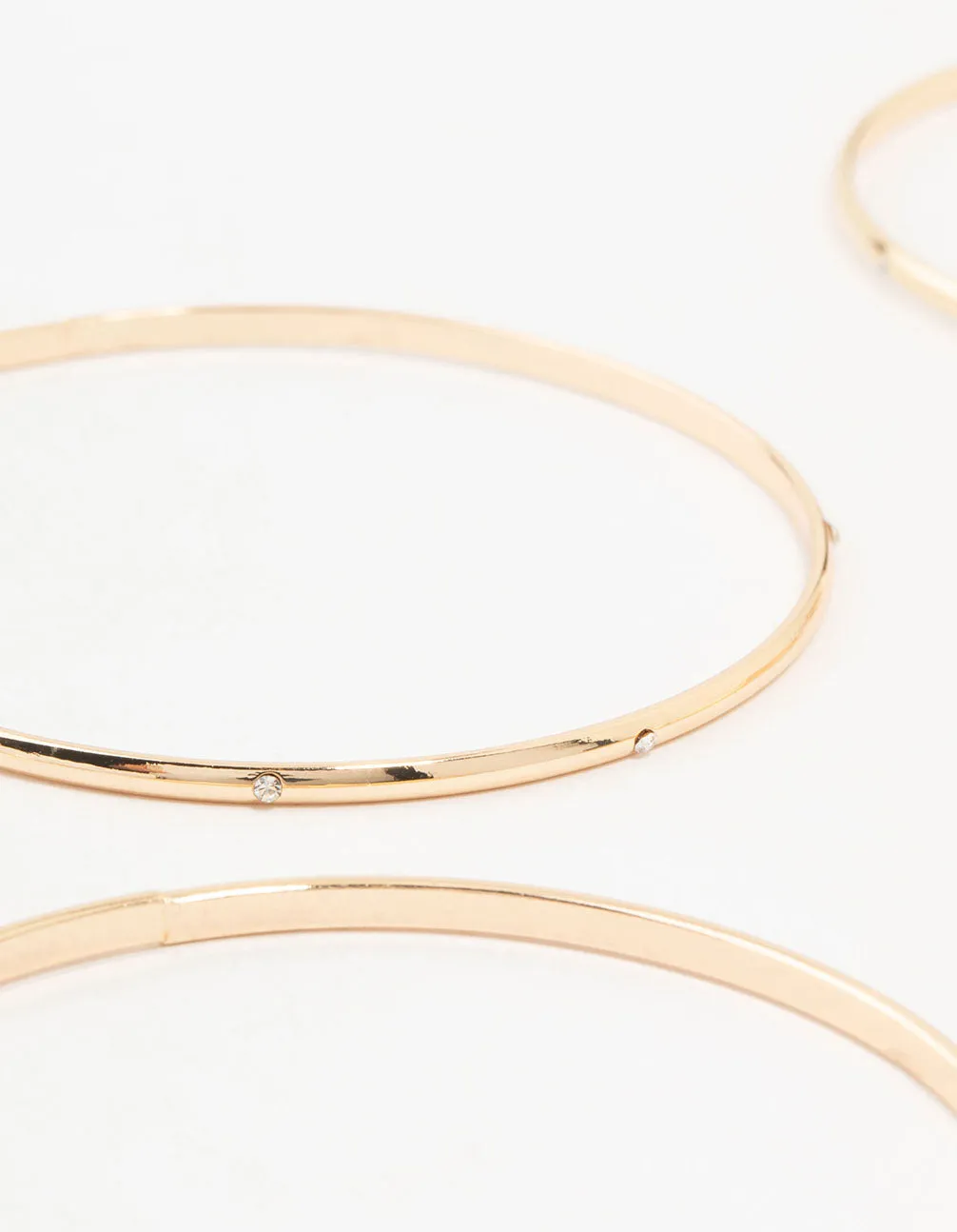 Gold Diamante Inlay & Clean Bangles 7-Pack