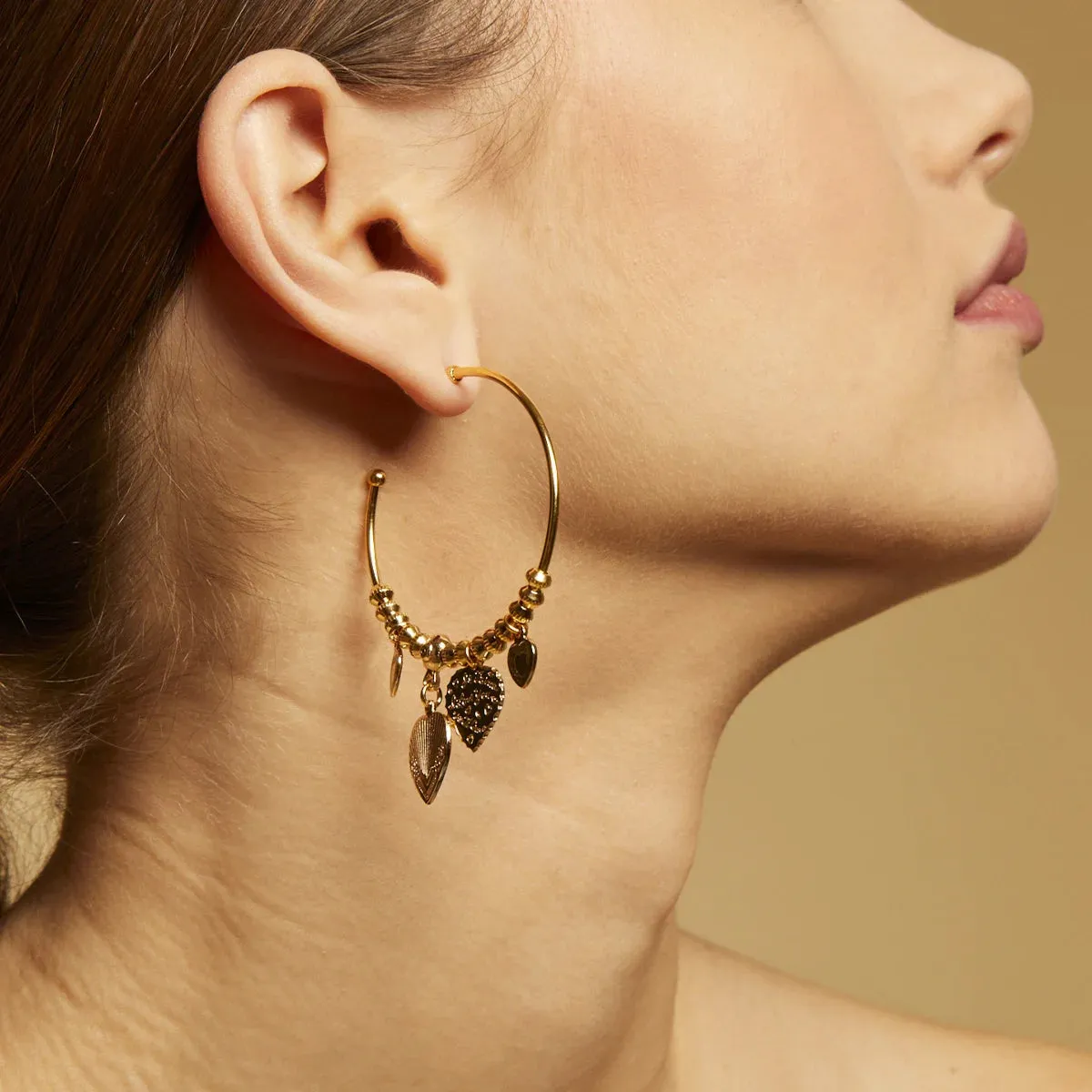 Gold Love Mini Hoop Earrings