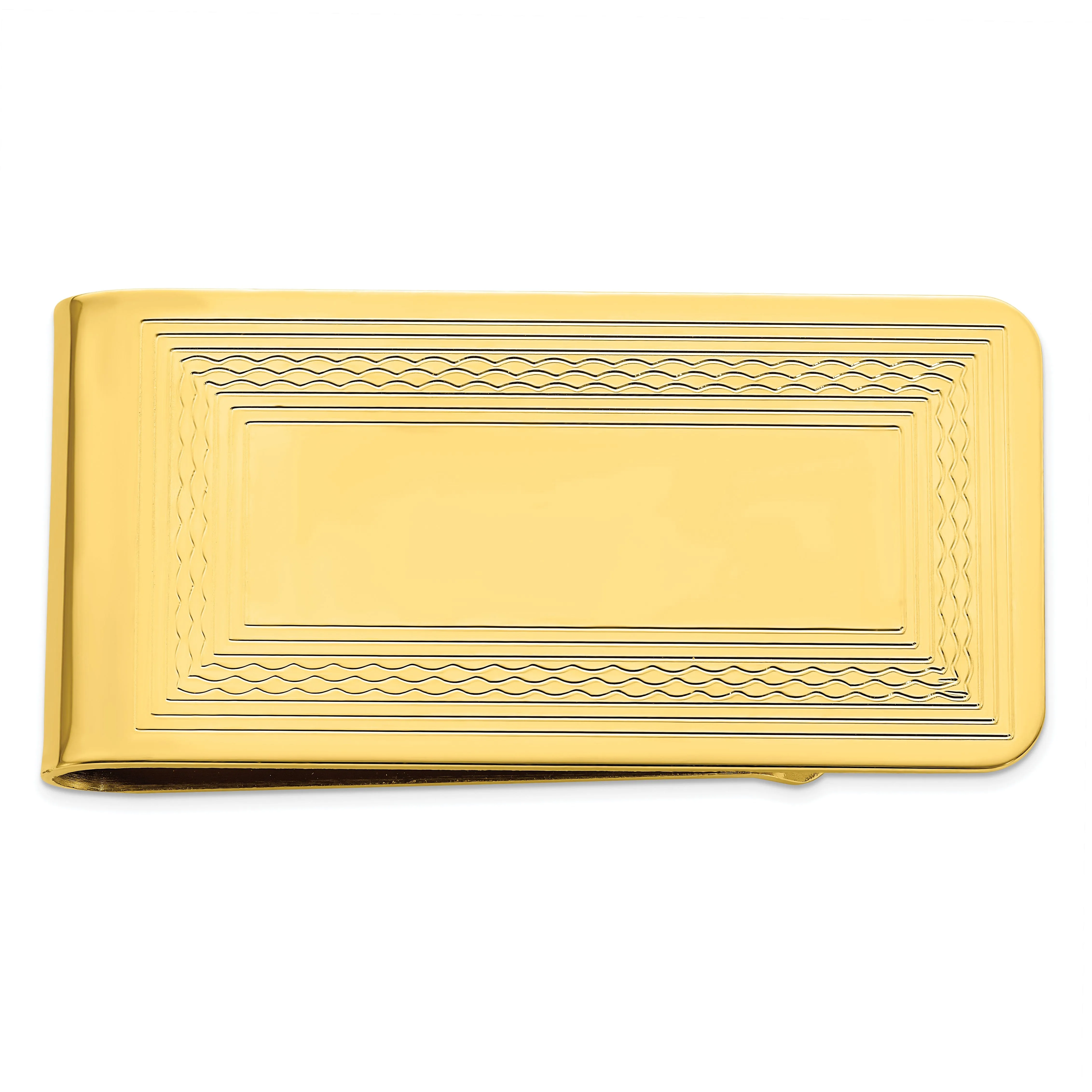 Gold Plated Patterned Border Money Clip