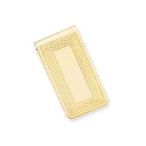 Gold Plated Patterned Border Money Clip