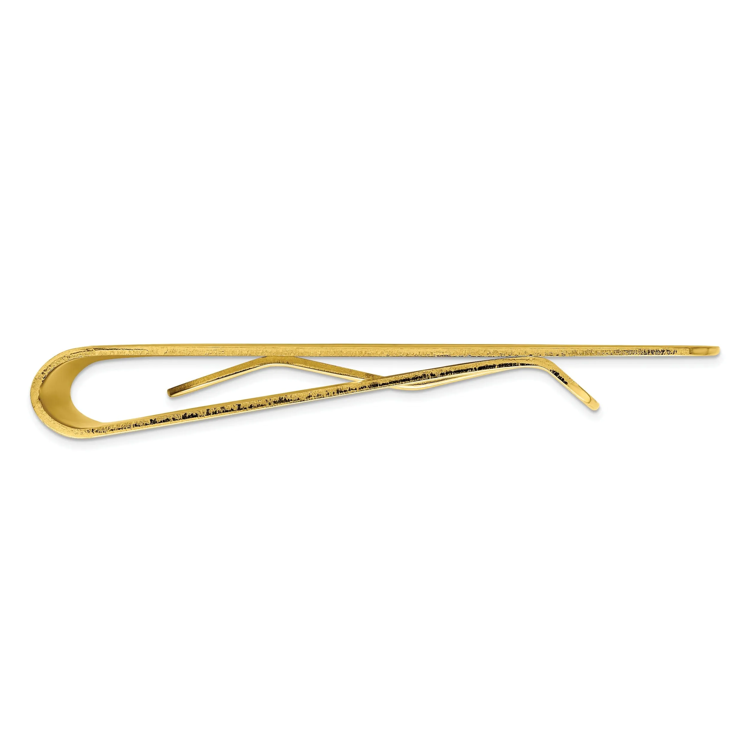 Gold Plated Satin Patterned Corner Money Clip