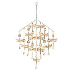 Goldren Dragonfly Angled Garden Bells,6gb0080