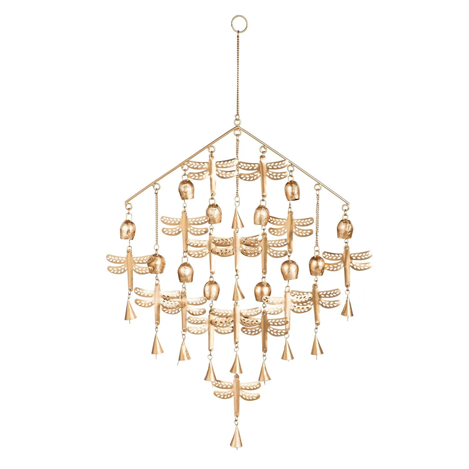 Goldren Dragonfly Angled Garden Bells,6gb0080