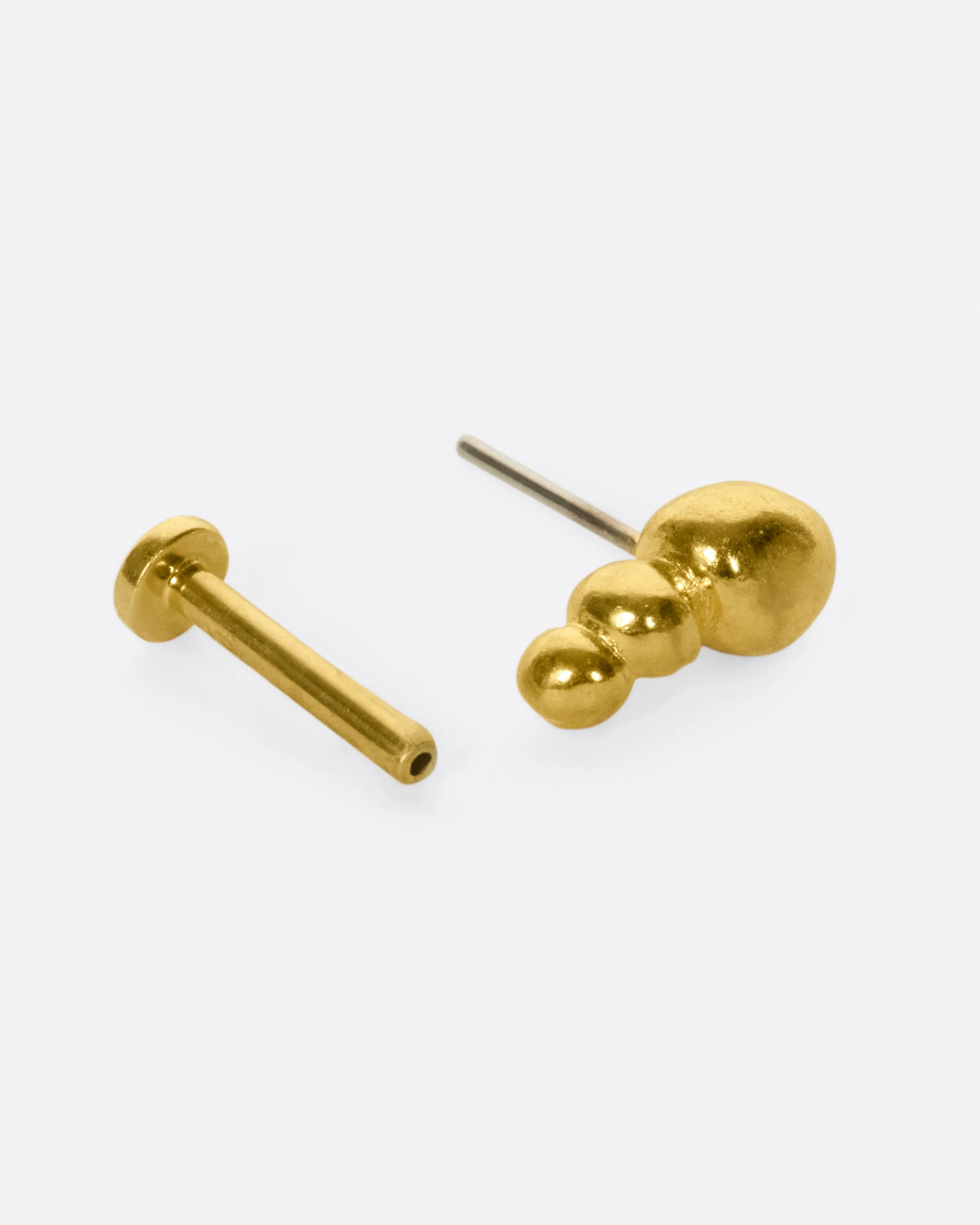 Graduated Bead Threadless Earring
