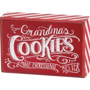 Grandmas Cookies Christmas Box Sign