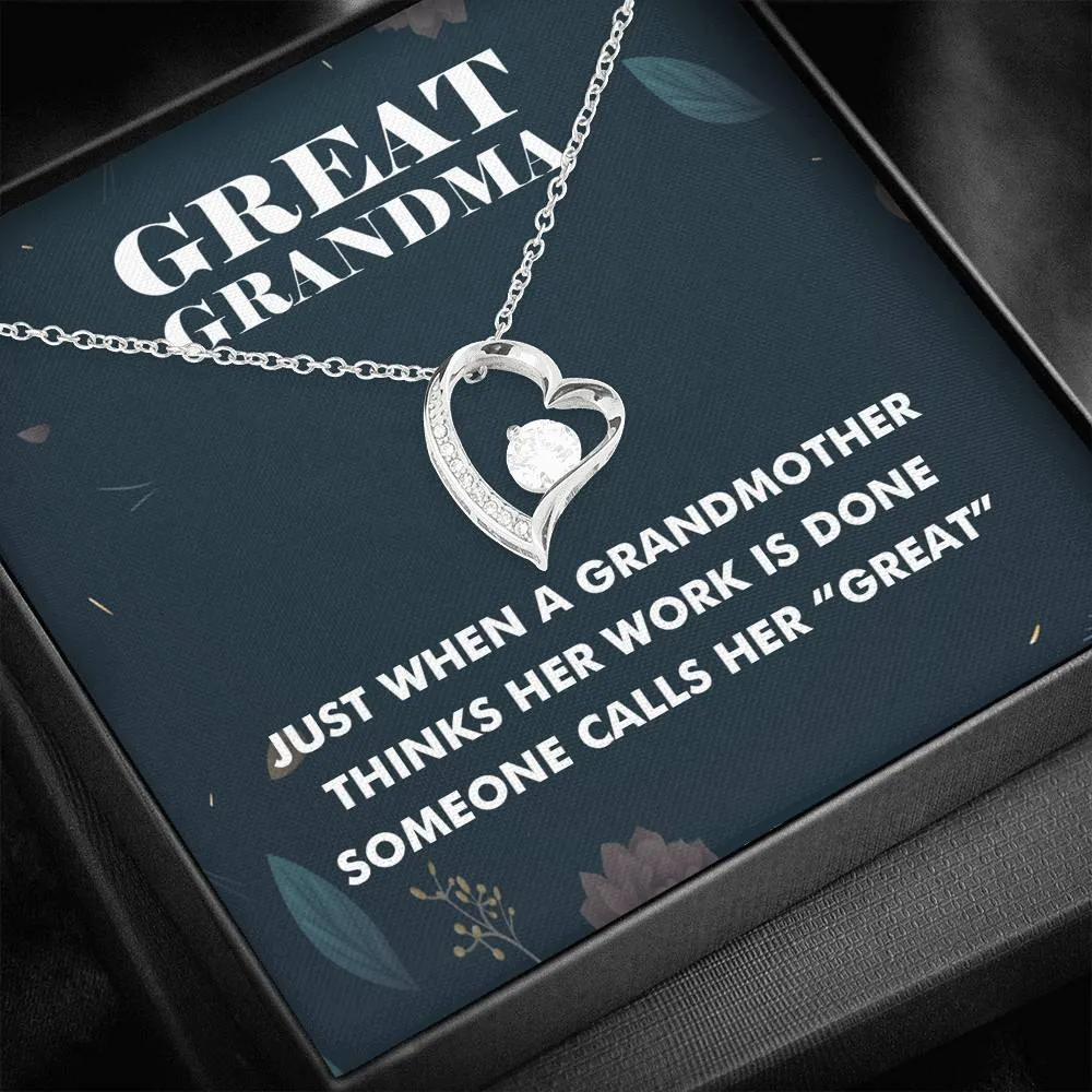 Great Grandma Heart and Cubic Necklace