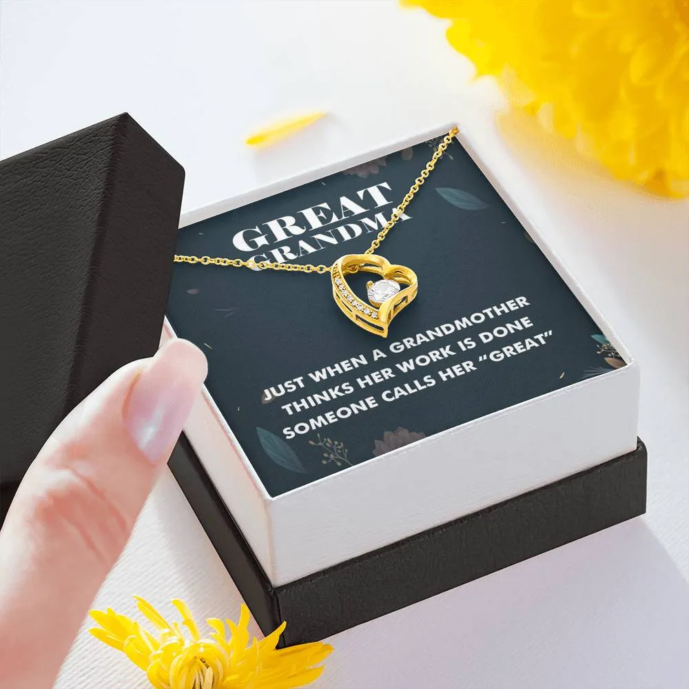 Great Grandma Heart and Cubic Necklace