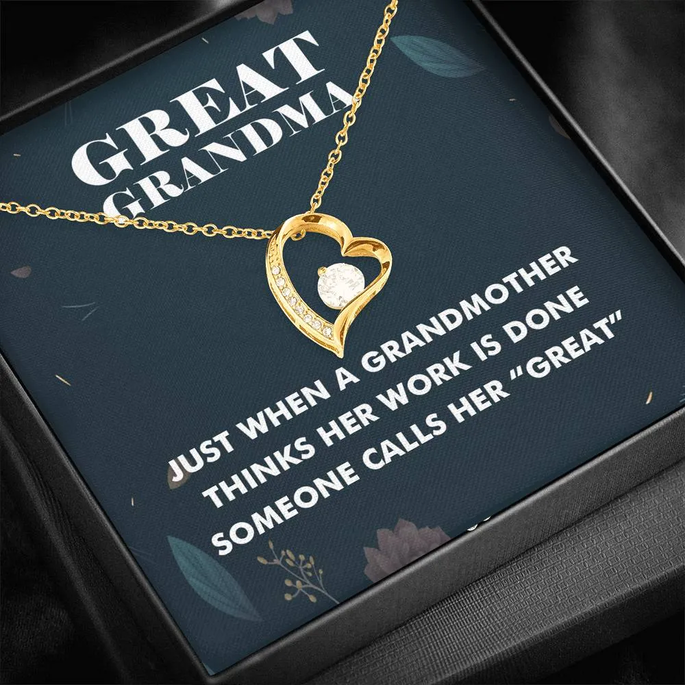 Great Grandma Heart and Cubic Necklace