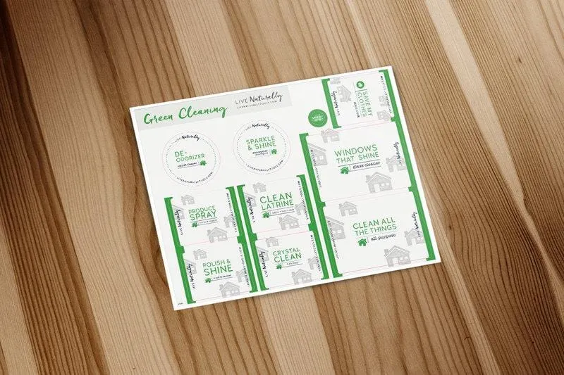 Green Cleaning Label Sheet