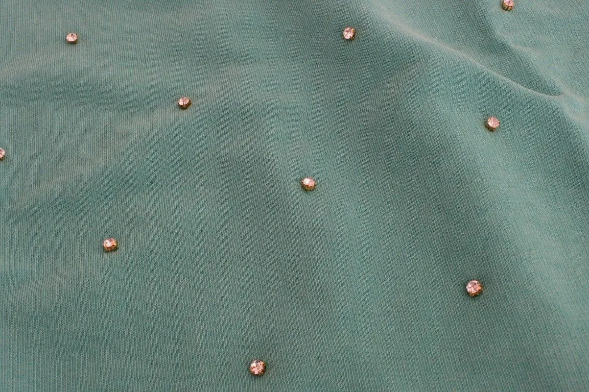 Green embellished cotton sweatshirt
