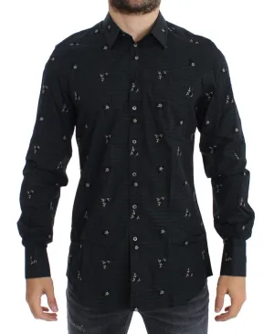Green Floral Check Slim Fit GOLD Shirt