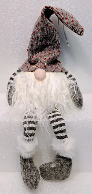 Grey Plush LED Gnome Shelf Sitter