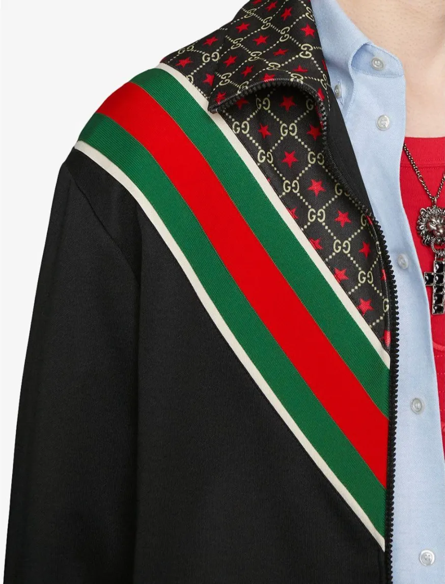Gucci GG Star Print Track Jacket in Black