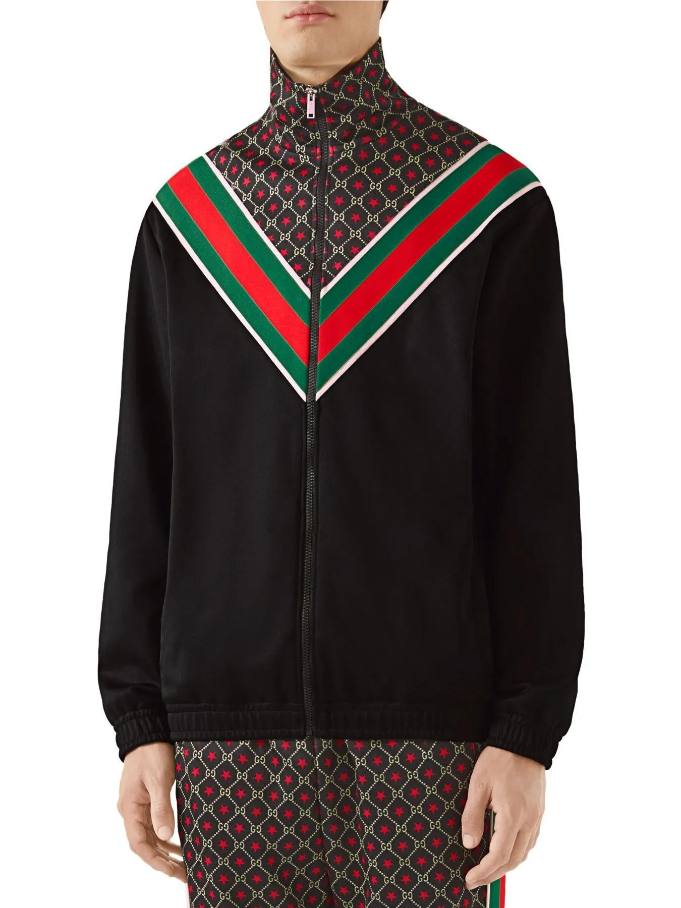 Gucci GG Star Print Track Jacket in Black
