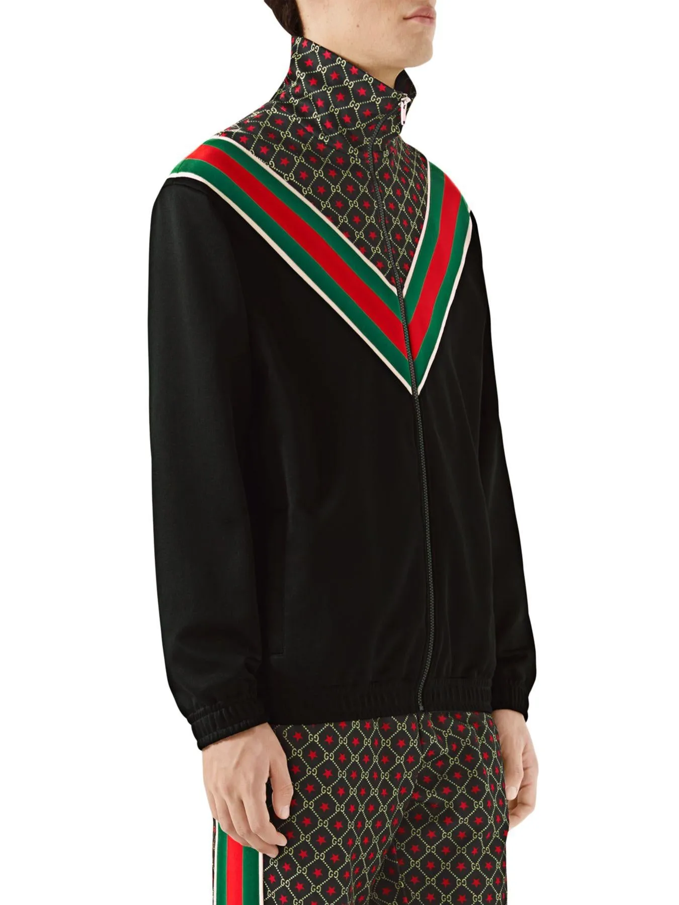 Gucci GG Star Print Track Jacket in Black