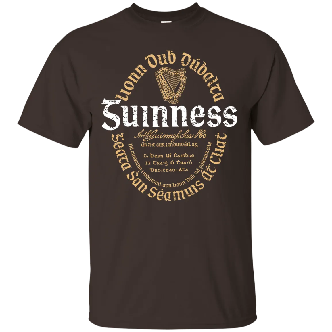 Guinness Beer T-Shirt Custom Designed Color Oval Worn Label Pattern