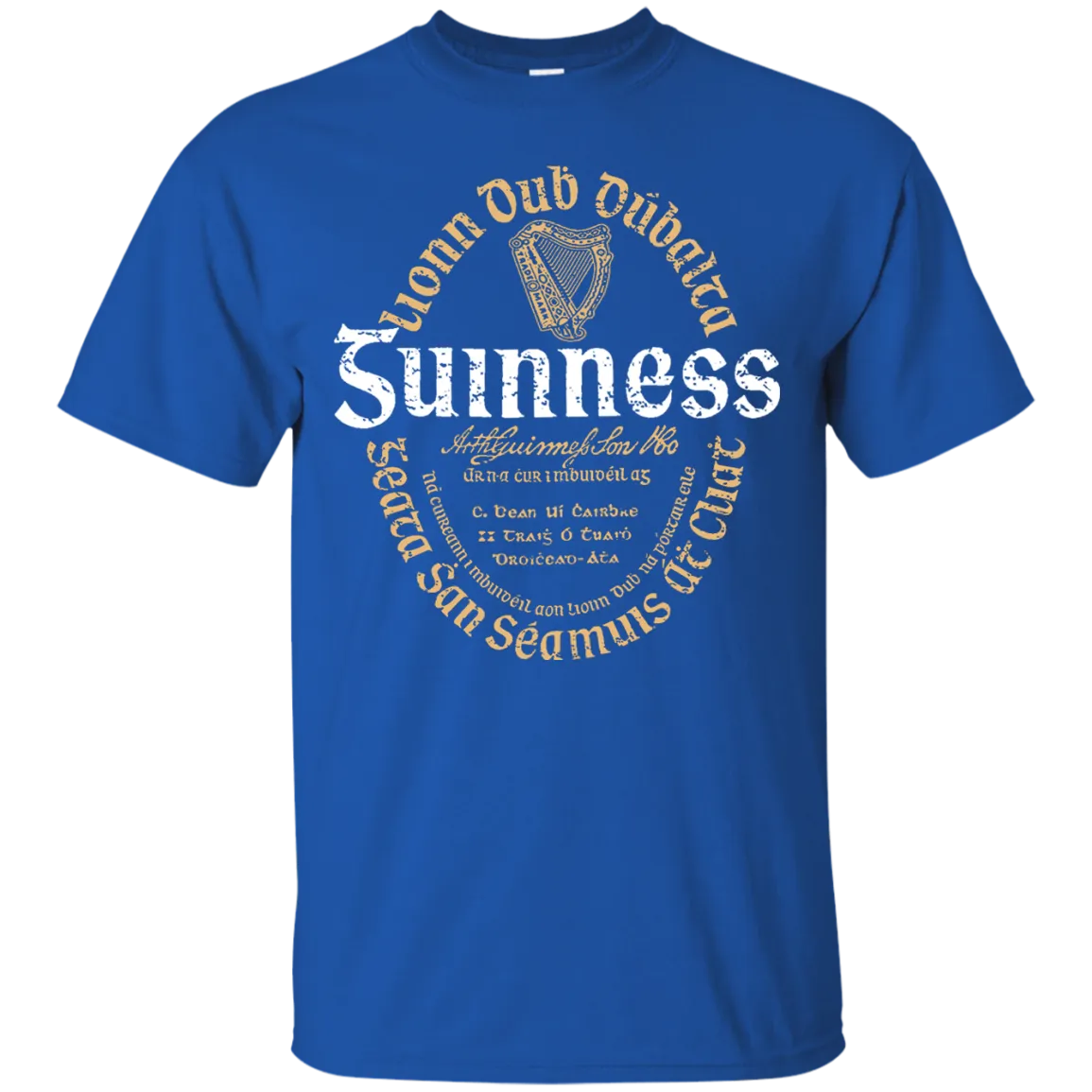 Guinness Beer T-Shirt Custom Designed Color Oval Worn Label Pattern