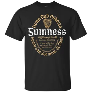 Guinness Beer T-Shirt Custom Designed Color Oval Worn Label Pattern