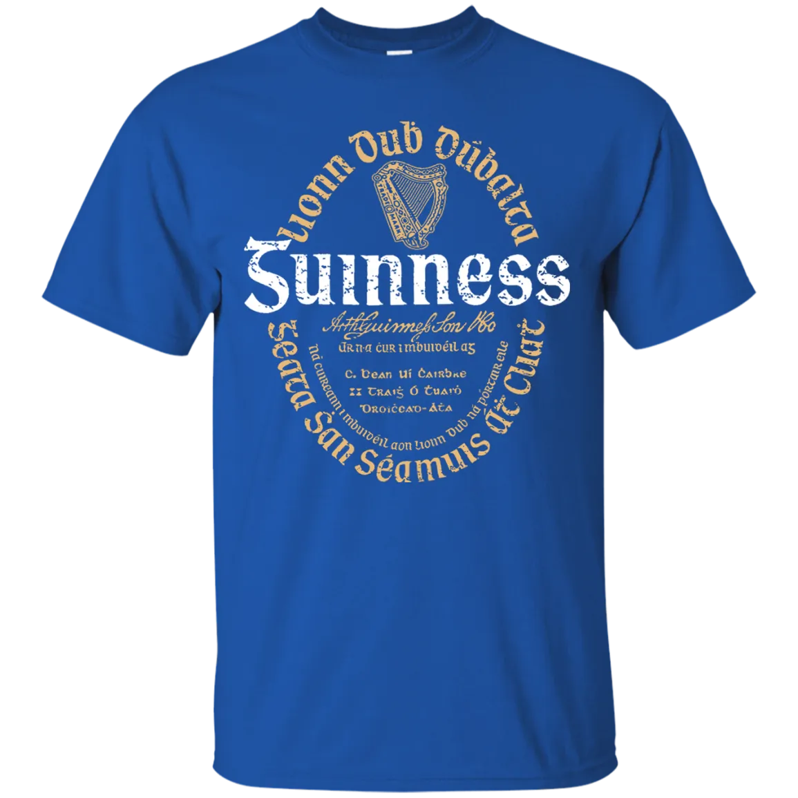 Guinness Beer T-Shirt Custom Designed Color Oval Worn Label Pattern