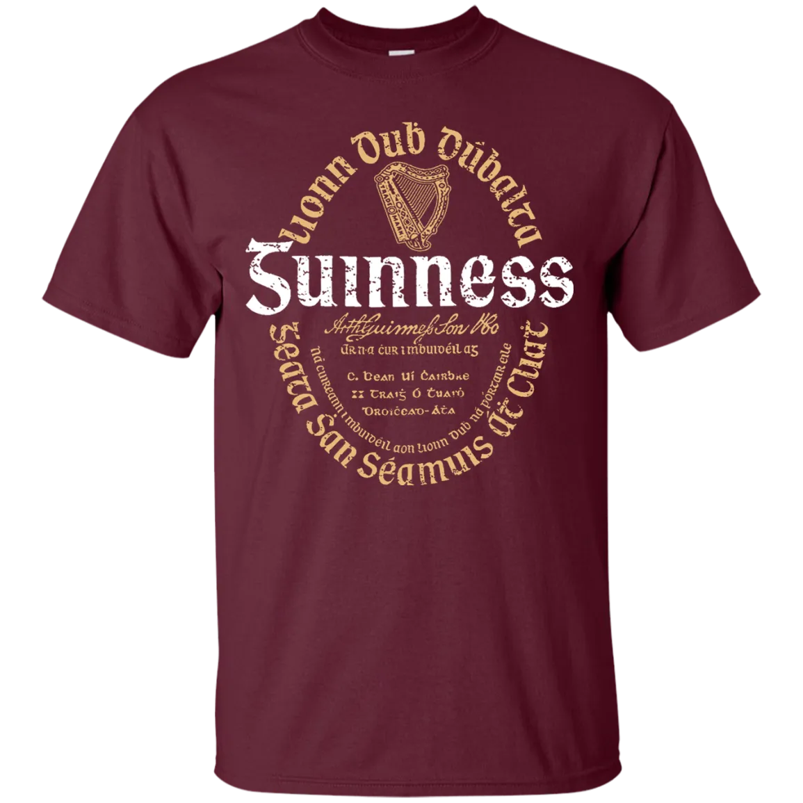 Guinness Beer T-Shirt Custom Designed Color Oval Worn Label Pattern
