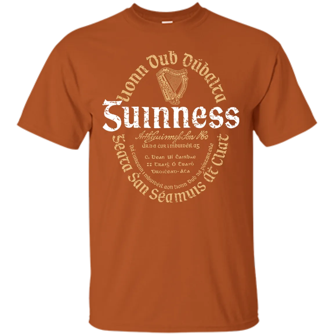 Guinness Beer T-Shirt Custom Designed Color Oval Worn Label Pattern