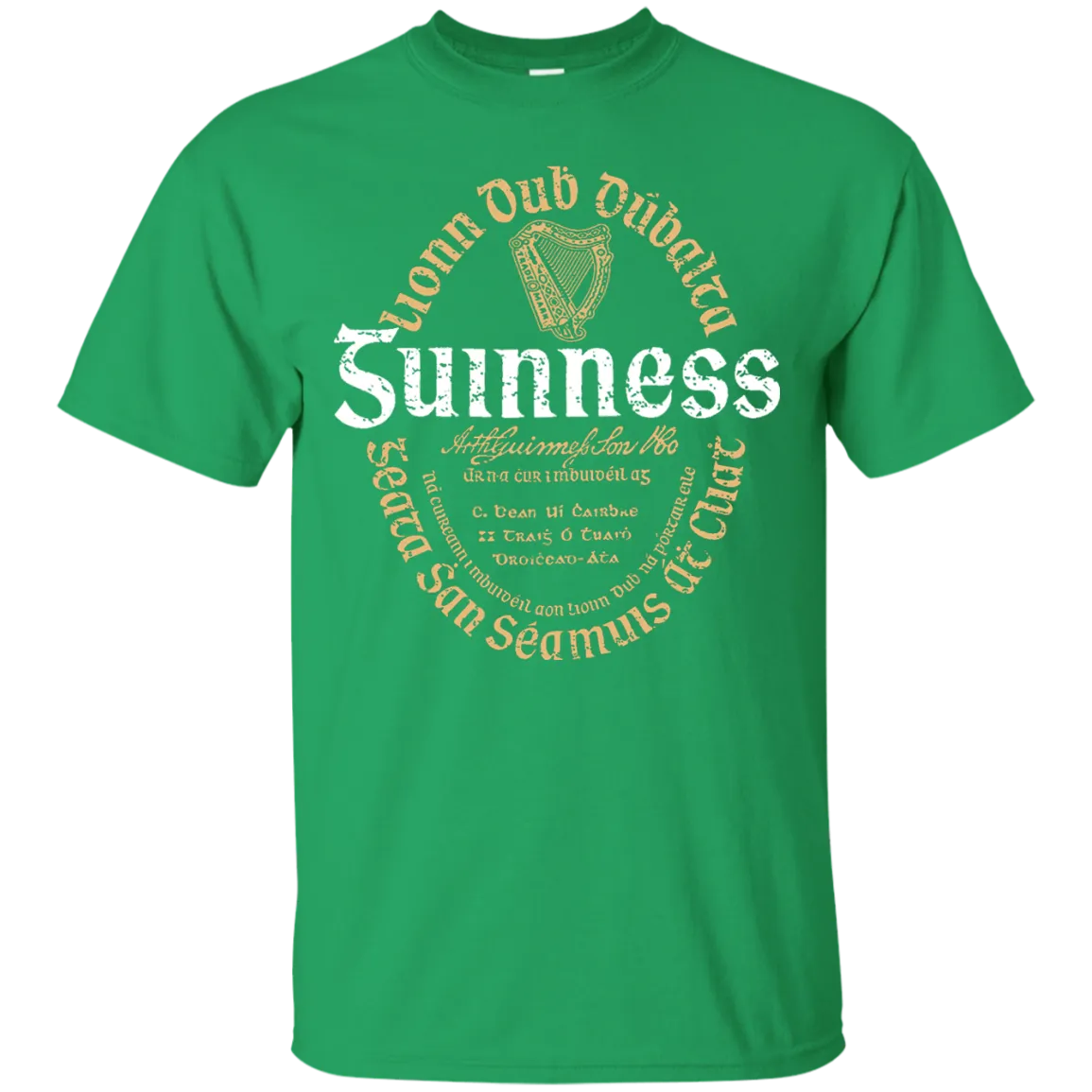 Guinness Beer T-Shirt Custom Designed Color Oval Worn Label Pattern
