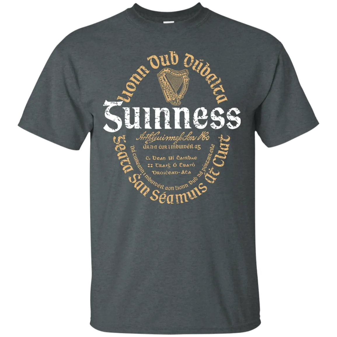 Guinness Beer T-Shirt Custom Designed Color Oval Worn Label Pattern