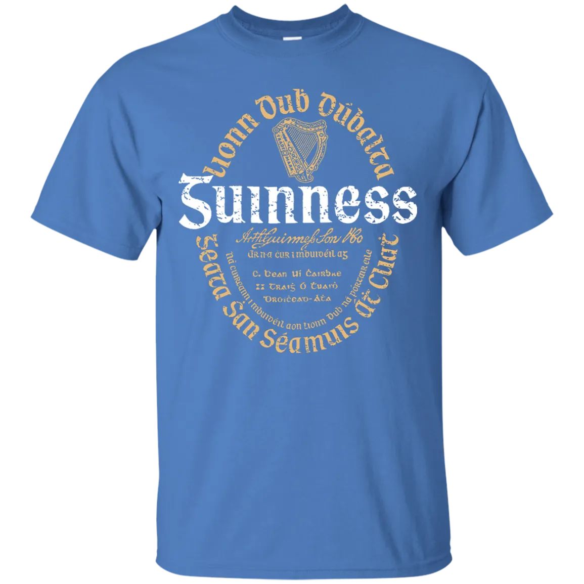 Guinness Beer T-Shirt Custom Designed Color Oval Worn Label Pattern