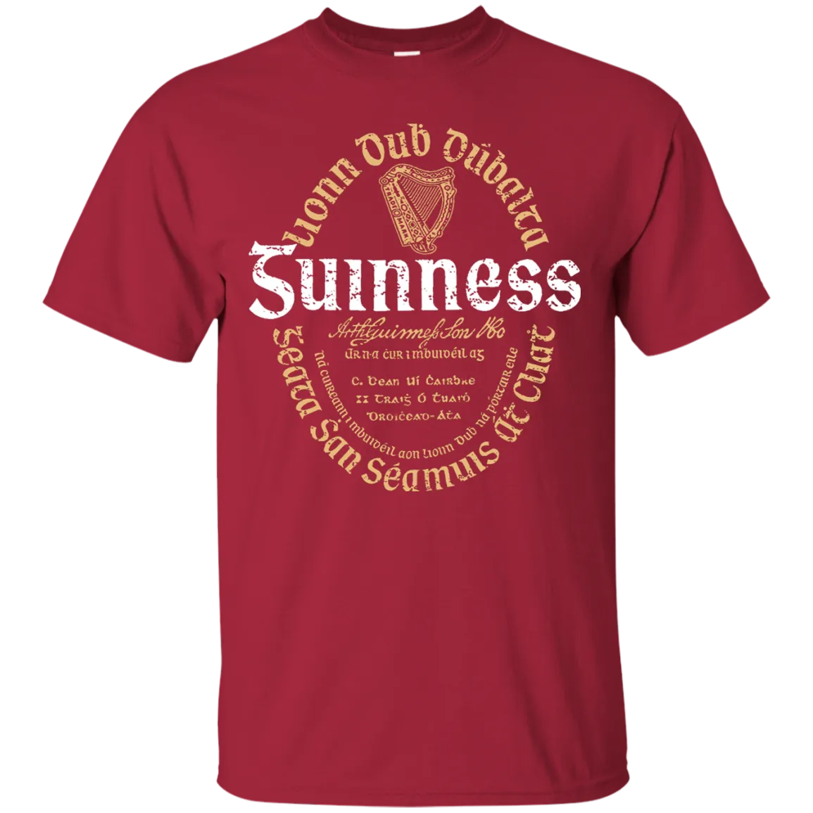 Guinness Beer T-Shirt Custom Designed Color Oval Worn Label Pattern