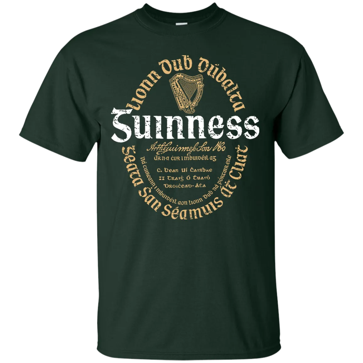 Guinness Beer T-Shirt Custom Designed Color Oval Worn Label Pattern