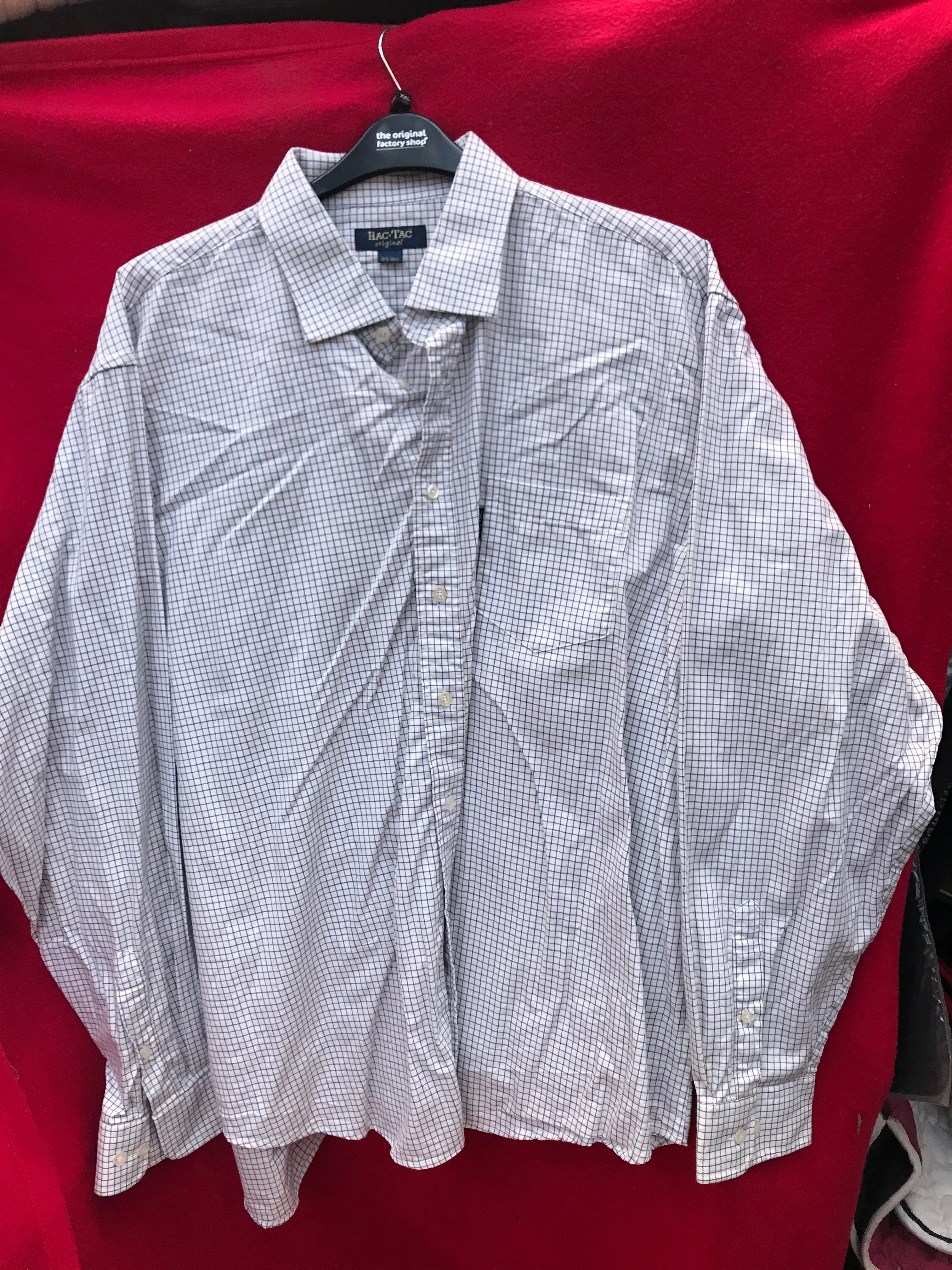 hac tac checked shirt size: 19”R - 48cm (FREE POSTAGE)