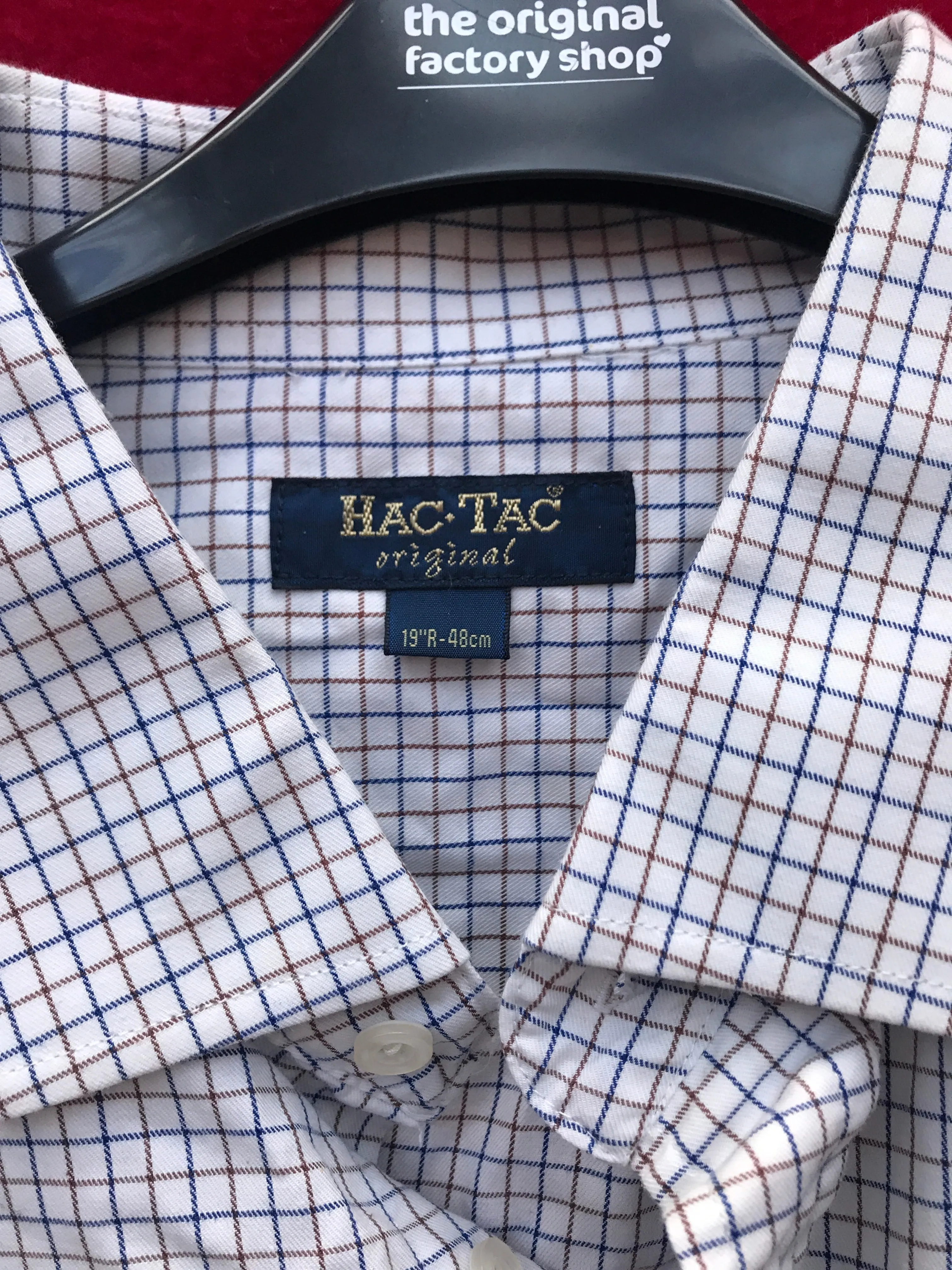 hac tac checked shirt size: 19”R - 48cm (FREE POSTAGE)