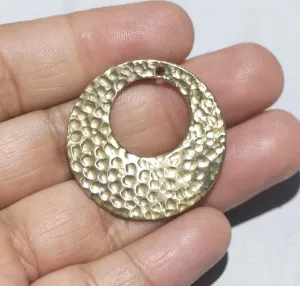 Hammered Hoops 30mm for Earrings - Pendant Offset Circle for Stamping Texturing Charms, Jewelry Components, Variety of Metals - 4 Pieces