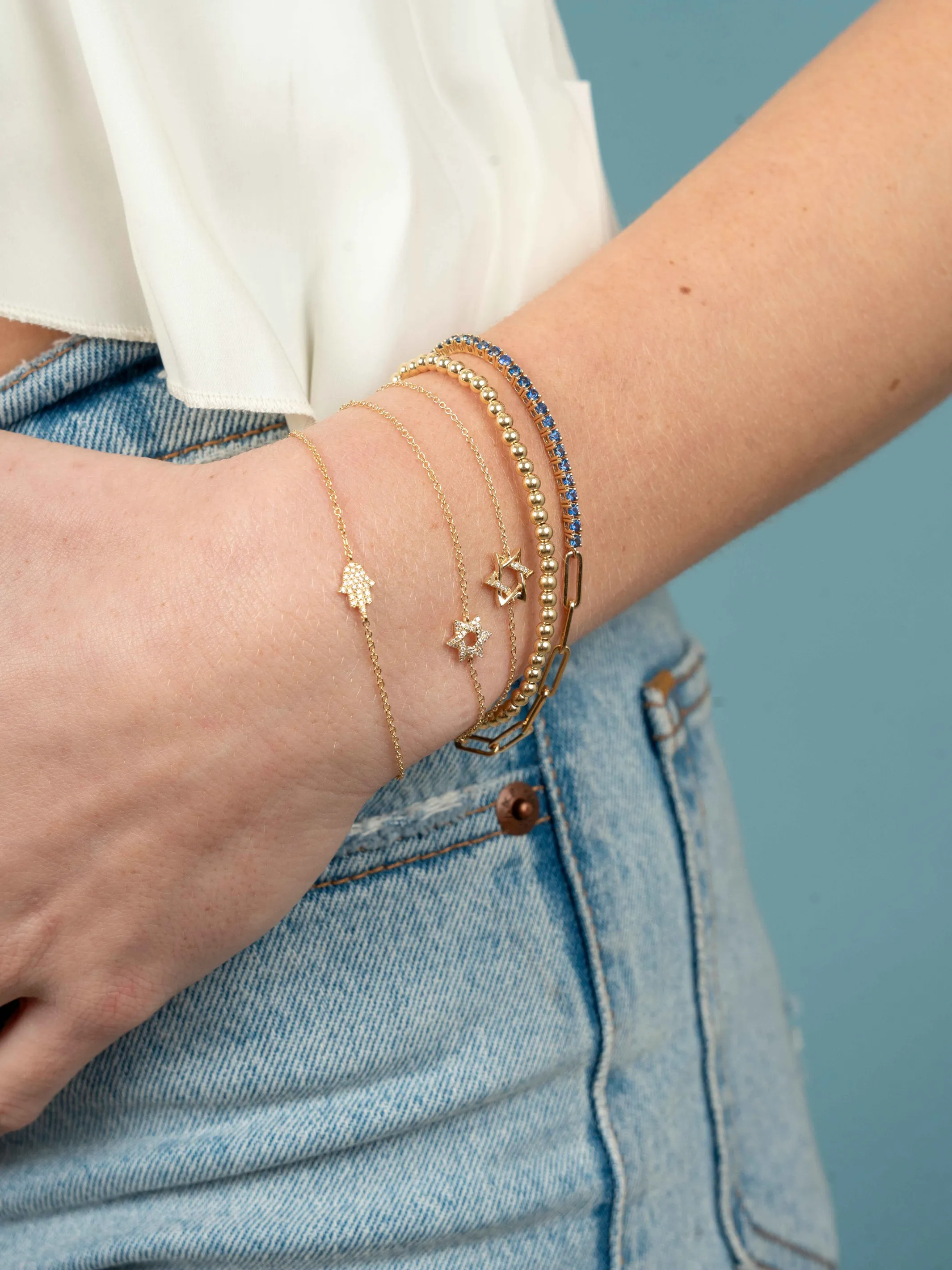 Hamsa Bracelet 14K