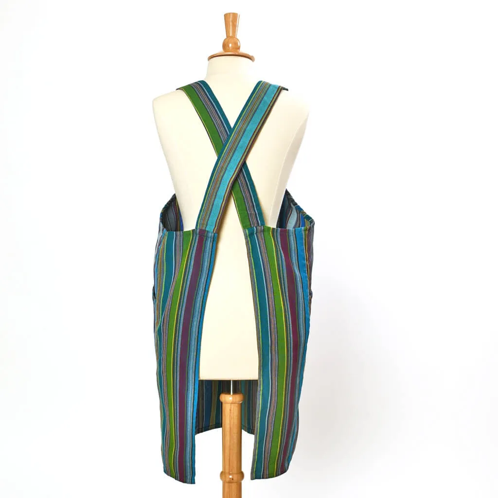 Hand Woven Crossback Apron | Quetzal Jade