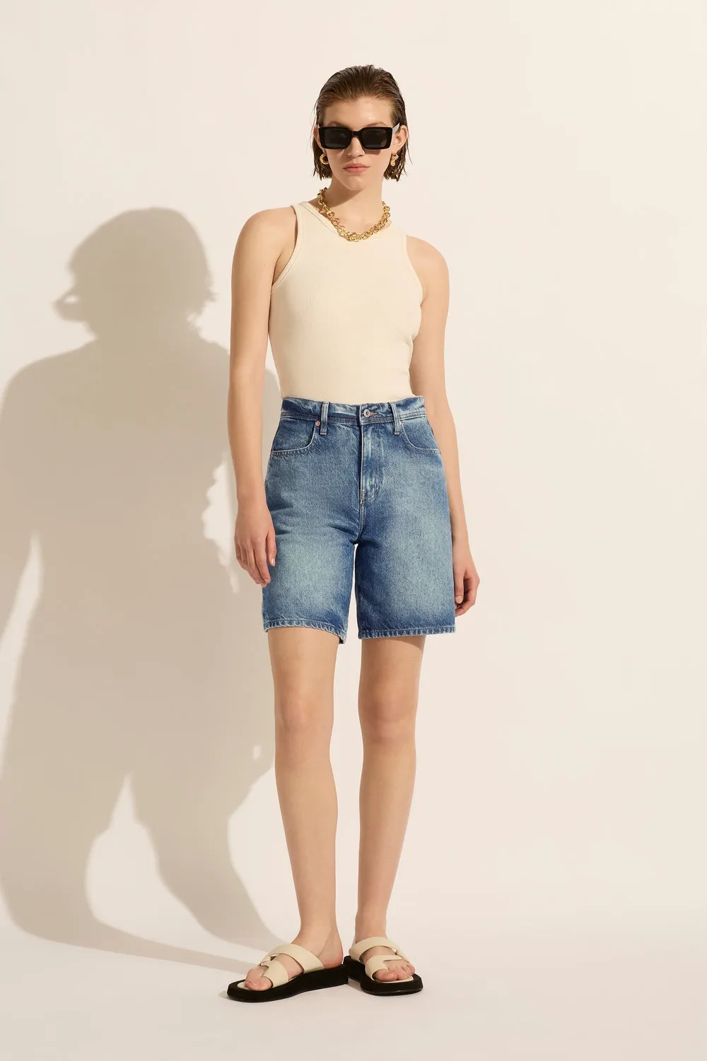 Harry High Relaxed Short Aged Blue