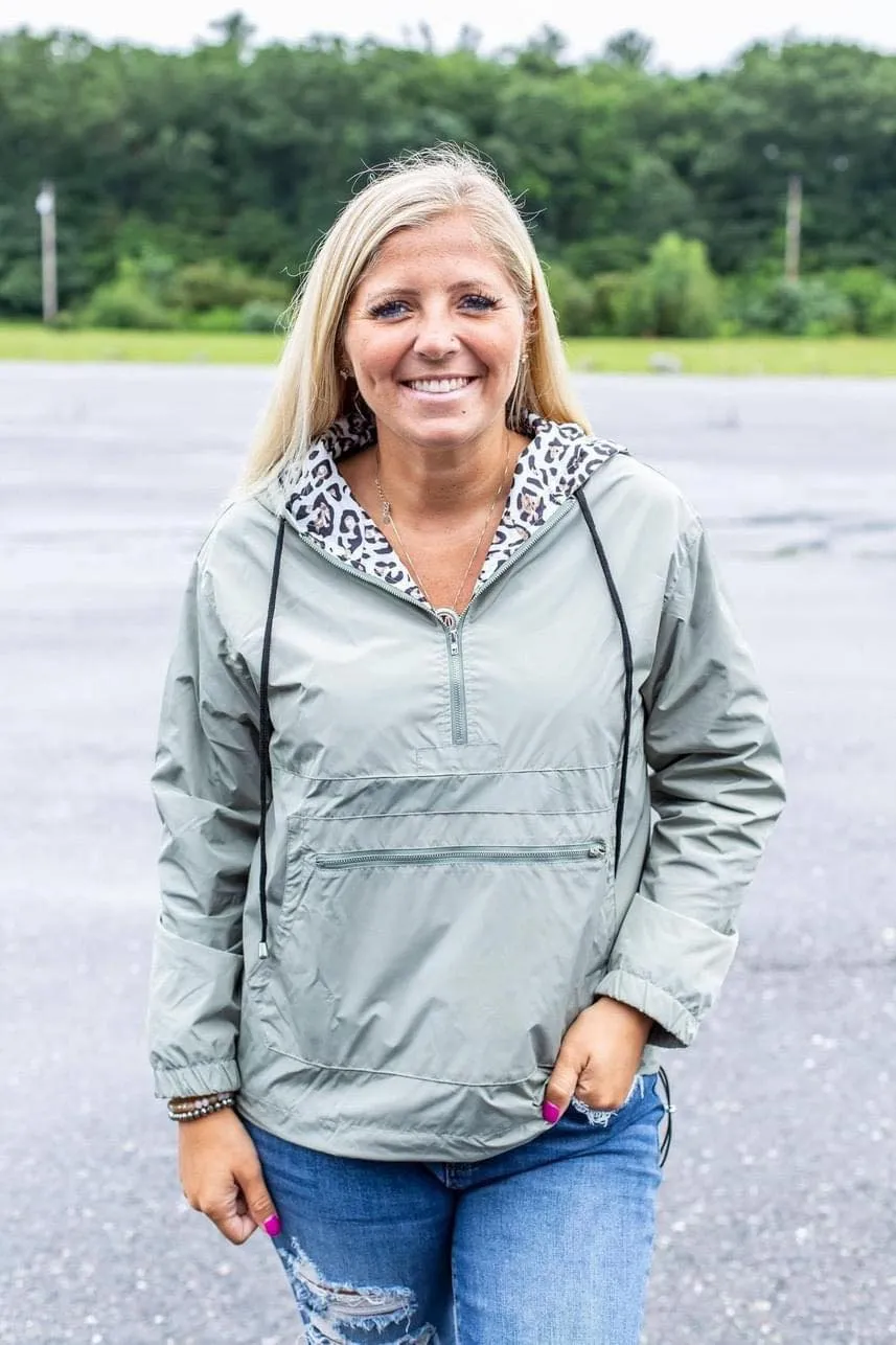 Hazel Blues® |  Abby Leopard Windbreaker in Four Colors