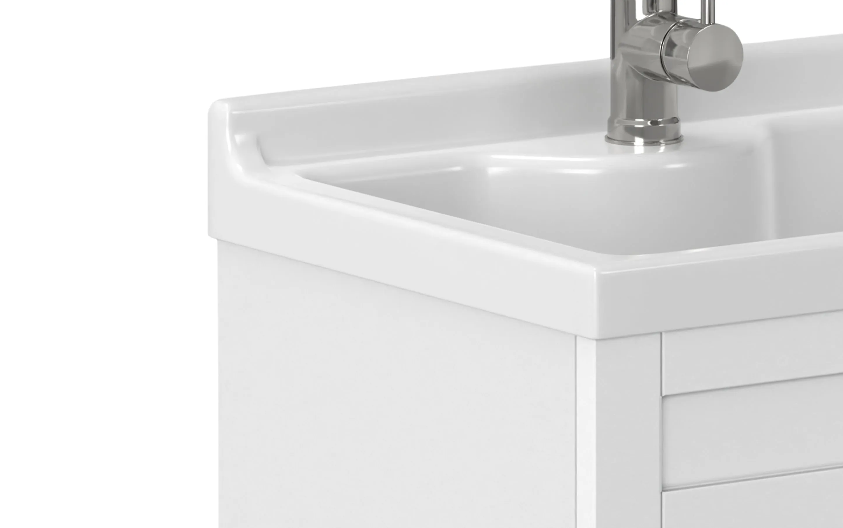 Hennessy All-In-One Deluxe 24-inch Laundry Utility Sink and Cabinet with ABS Sink
