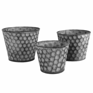 Honeycomb Pattern Pots - Set of Three
