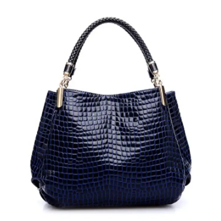 Hot Crocodile Pattern Luxury Handbags Women Bags Designer 2024 Summer PU Leather Top-handle Bags Woven Handle Ladies Casual Tote