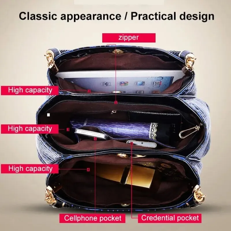 Hot Crocodile Pattern Luxury Handbags Women Bags Designer 2024 Summer PU Leather Top-handle Bags Woven Handle Ladies Casual Tote