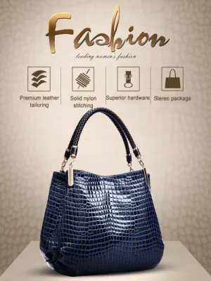 Hot Crocodile Pattern Luxury Handbags Women Bags Designer 2024 Summer PU Leather Top-handle Bags Woven Handle Ladies Casual Tote